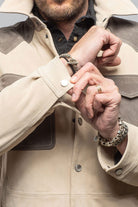 Axel's Stil Aimone Colorblock Suede Shirt Jacket Mens - Outerwear - Leather