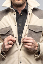 Axel's Stil Aimone Colorblock Suede Shirt Jacket Mens - Outerwear - Leather