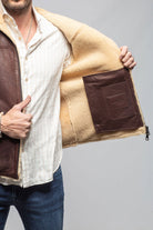 Axel's Stil Alfeo Rustico Hooded Shearling In Burgundy Mens - Outerwear - Shearling