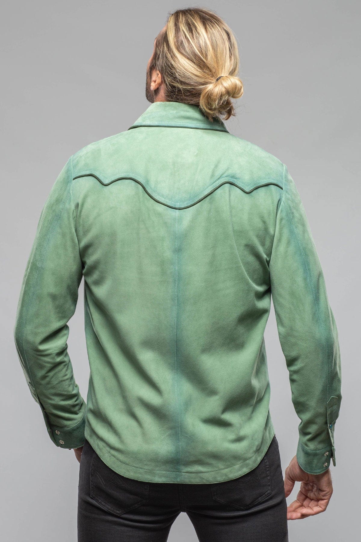 Axel's Stil Corzo Western Suede Overshirt In Green | Mens - Outerwear - Leather