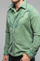 Axel's Stil Corzo Western Suede Overshirt In Green | Mens - Outerwear - Leather