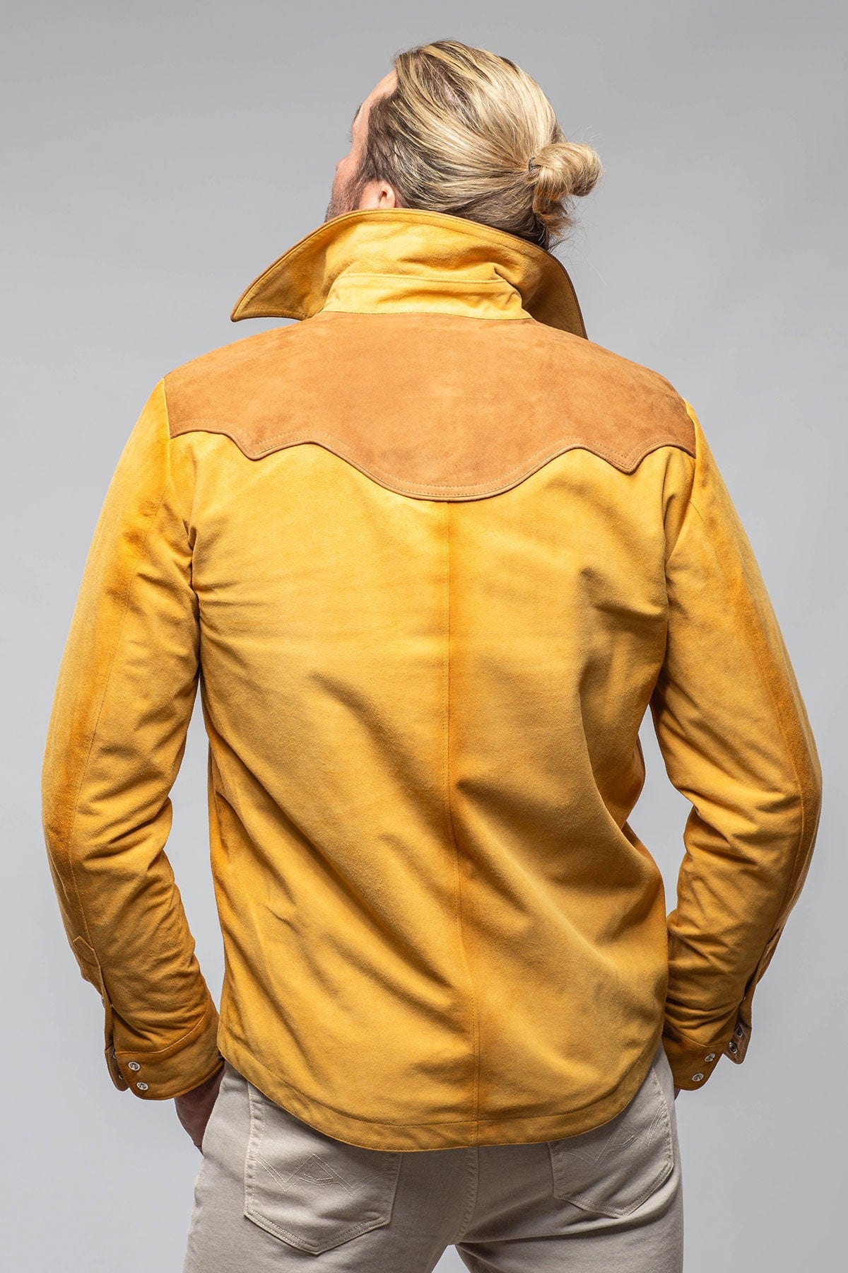 Corzo Western Suede Overshirt In Yellow - AXEL'S