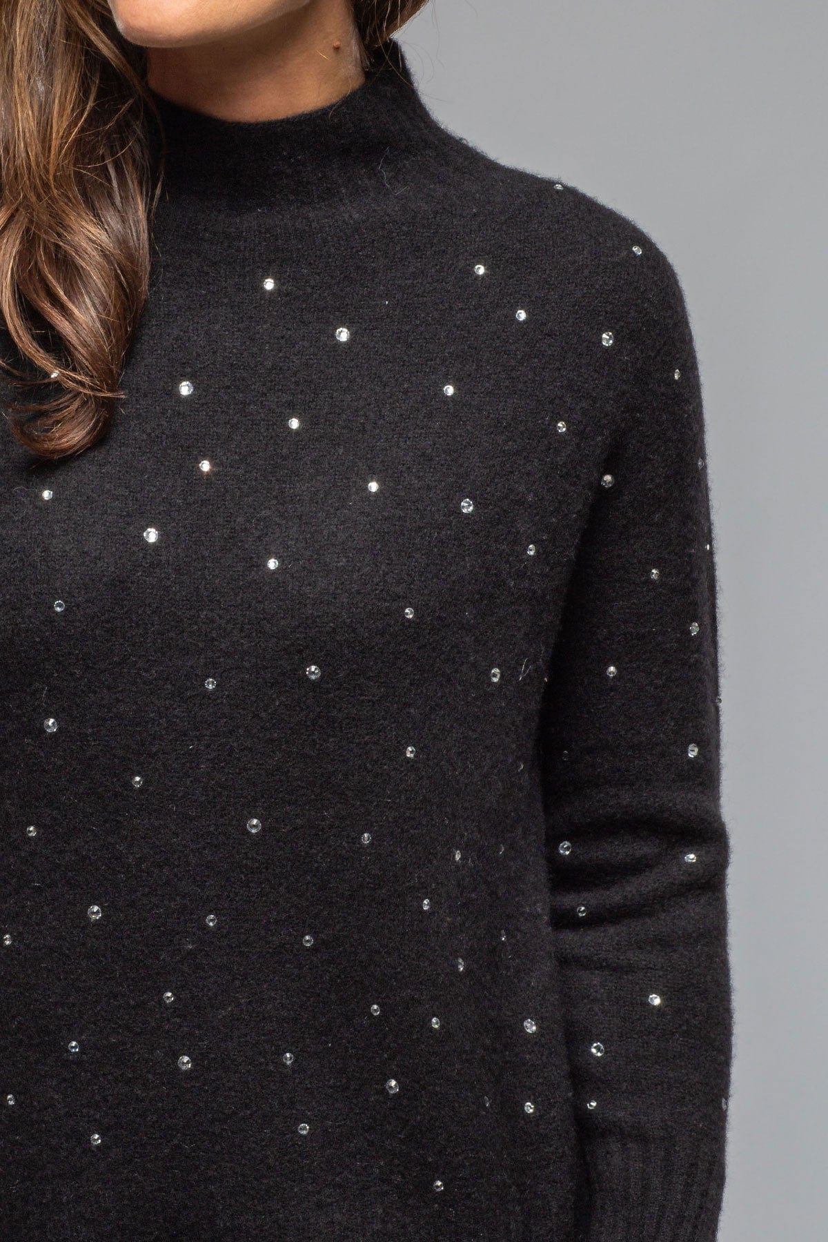 Apres Ski Cashmere Sparkle Sweater In Nero - AXEL'S