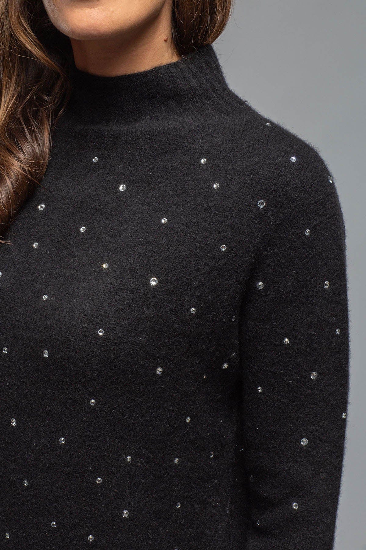 Apres Ski Cashmere Sparkle Sweater In Nero - AXEL'S