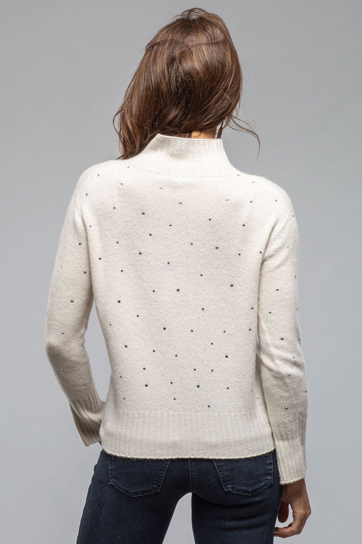 Apres Ski Cashmere Sparkle Sweater In Stucco - AXEL'S