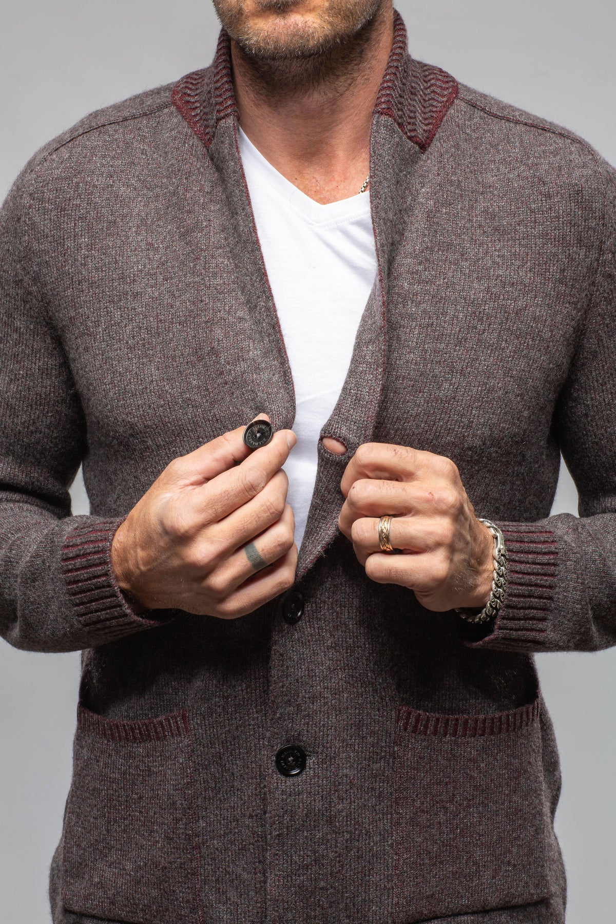 Axels-BDSR Black Crow Knit Cardigan Mens - Sweaters