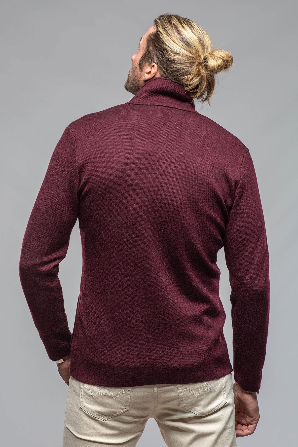 Camarena Cashmere Swacket In Burgundy - AXEL'S