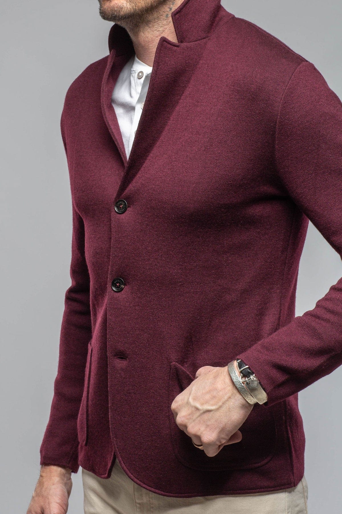 Camarena Cashmere Swacket In Burgundy - AXEL'S