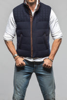 Axels-BDSR DP Down Vest W Fabric In Navy Mens - Outerwear - Cloth