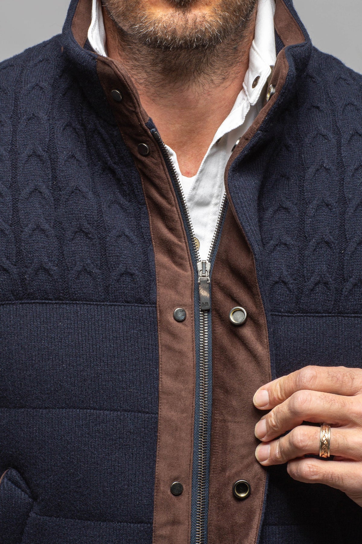 Axels-BDSR DP Down Vest W Fabric In Navy Mens - Outerwear - Cloth