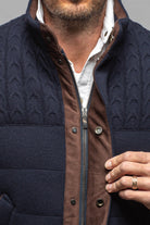 Axels-BDSR DP Down Vest W Fabric In Navy Mens - Outerwear - Cloth