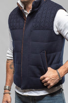 Axels-BDSR DP Down Vest W Fabric In Navy Mens - Outerwear - Cloth