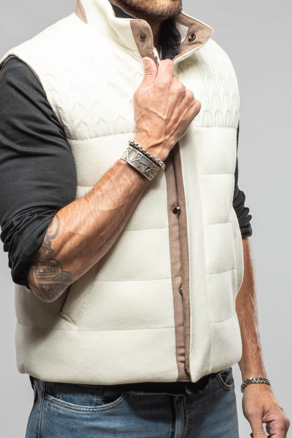 Axels-BDSR DPS Down Vest W Fabric In White Mens - Outerwear - Cloth