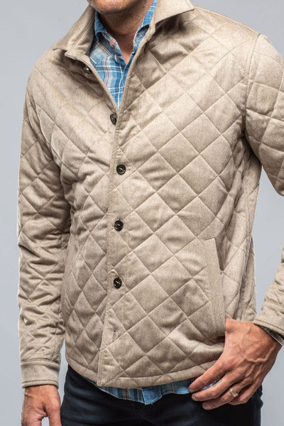 Dutton Quilted Cashmere Jacket in Camel - AXEL'S