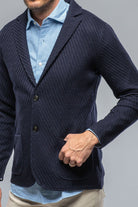 Luca Sweater Jacket In Navy - AXEL'S