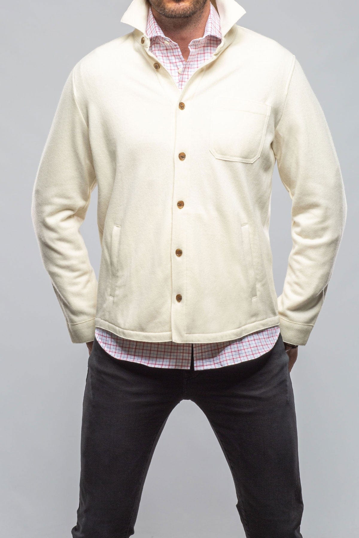 Sooter Cashmere Shirt in White - AXEL'S