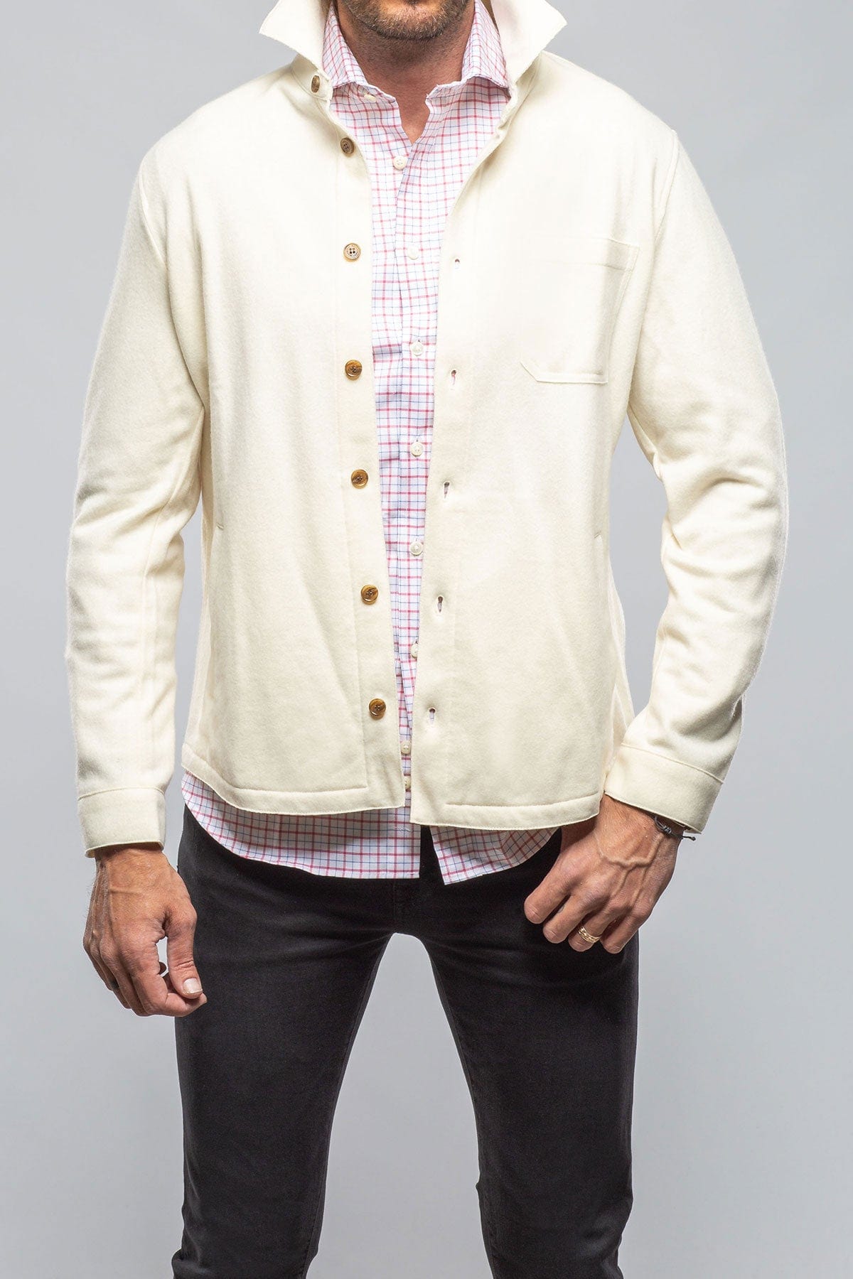 Sooter Cashmere Shirt in White - AXEL'S