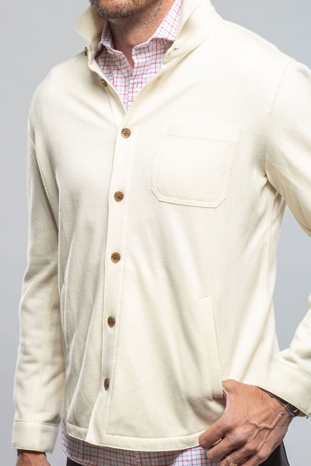 Sooter Cashmere Shirt in White - AXEL'S