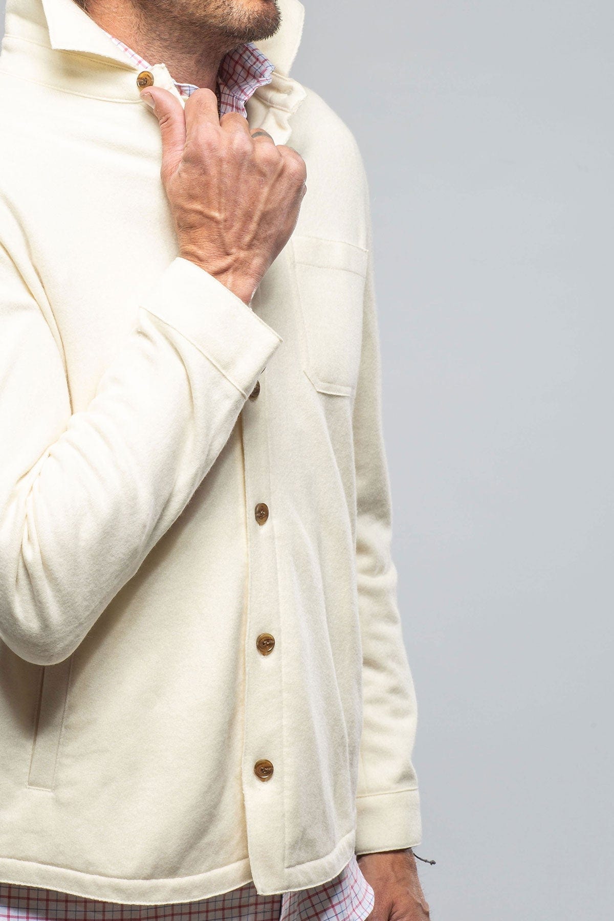 Sooter Cashmere Shirt in White - AXEL'S