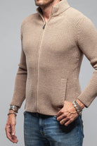 Axels-BDSR Timberline Woven Sweater Jacket In Beige Mens - Sweaters