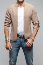 Axels-BDSR Timberline Woven Sweater Jacket In Beige Mens - Sweaters