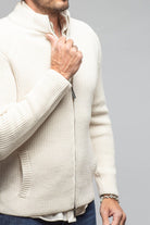 Axels-BDSR Timberline Woven Sweater Jacket In Cream Mens - Sweaters