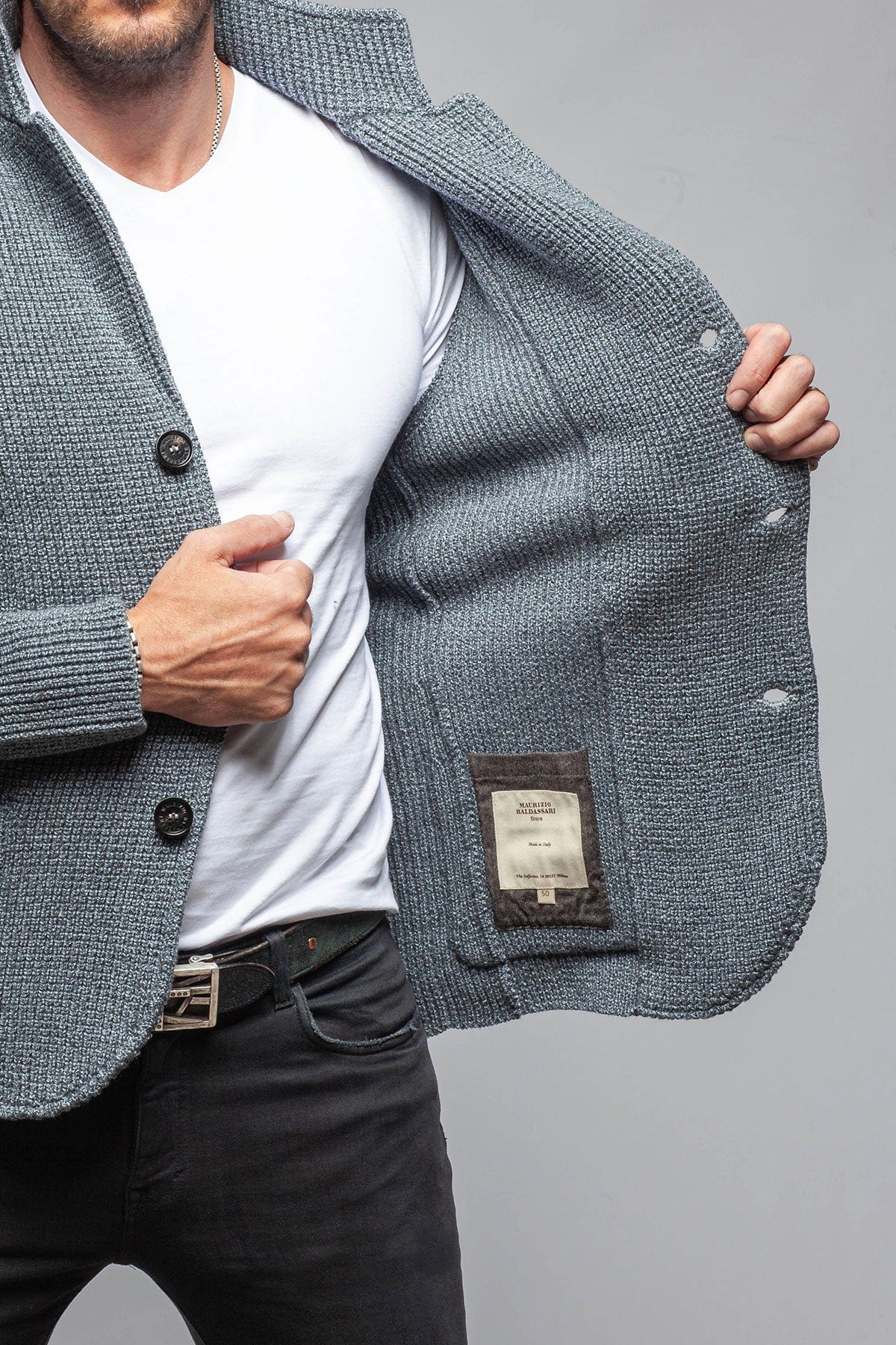 Axels-BDSR Tuscan Sweater Jacket In Charcoal Mens - Sweaters