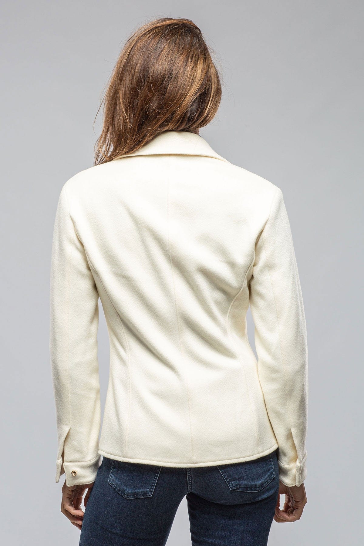 Eloise Virgin Wool Shirt Jacket In White - AXEL'S