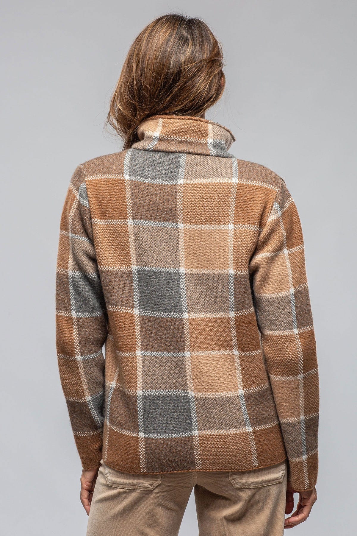 Fulvia Cashmere Plaid Shirt In Brown - AXEL'S