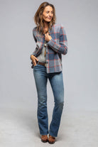 Fulvia Cashmere Plaid Shirt In Denim - AXEL'S