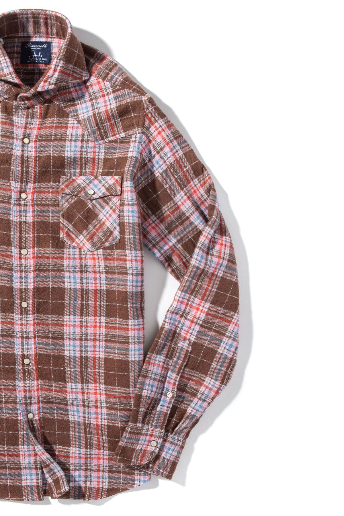 Apennines Brushed Cotton Check in Brown/ Pink - AXEL'S