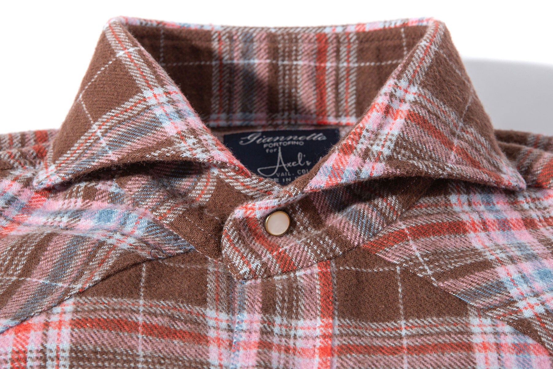 Apennines Brushed Cotton Check in Brown/ Pink - AXEL'S