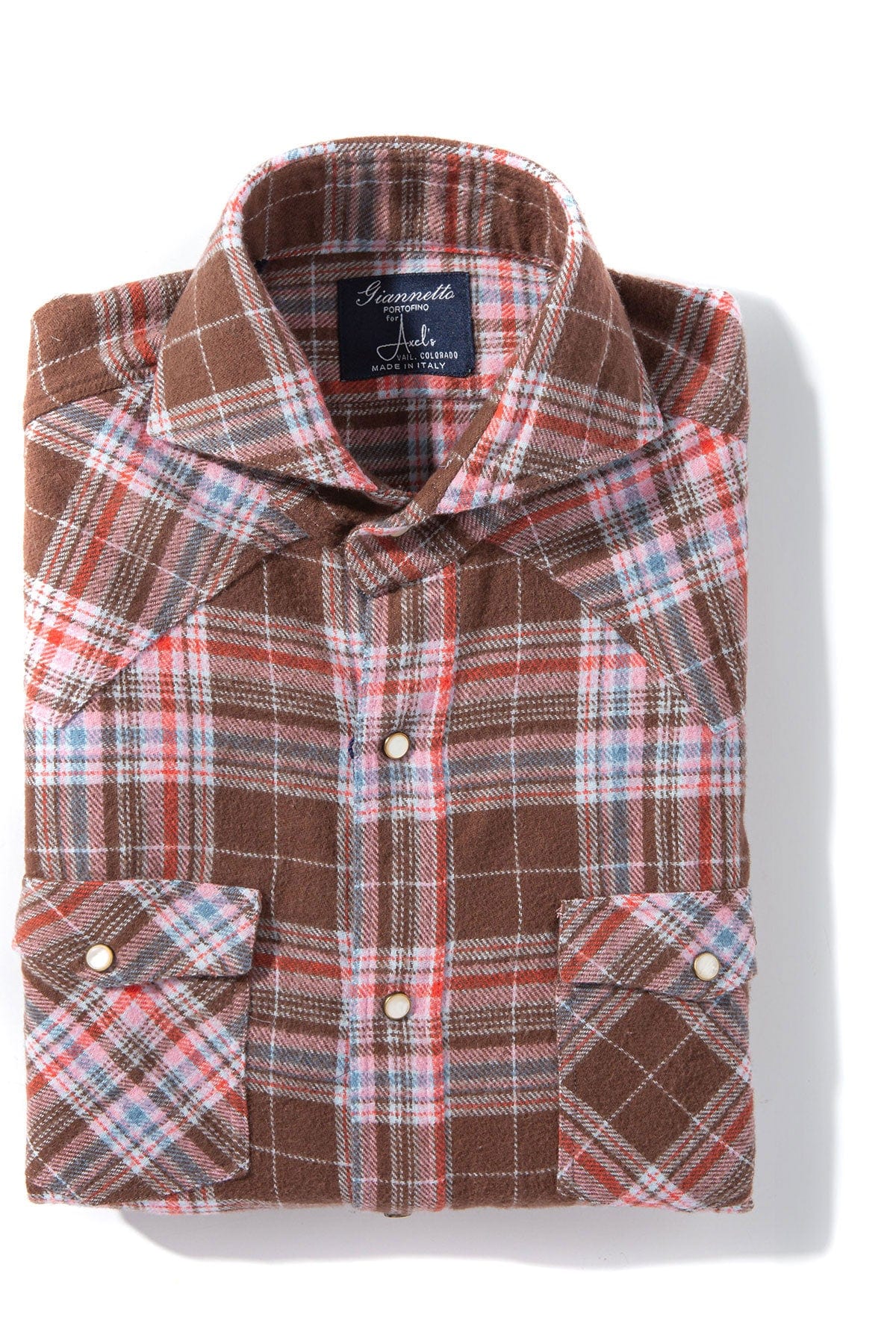 Apennines Brushed Cotton Check in Brown/ Pink - AXEL'S