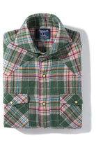 Apennines Brushed Cotton Check in Green/ Purple - AXEL'S