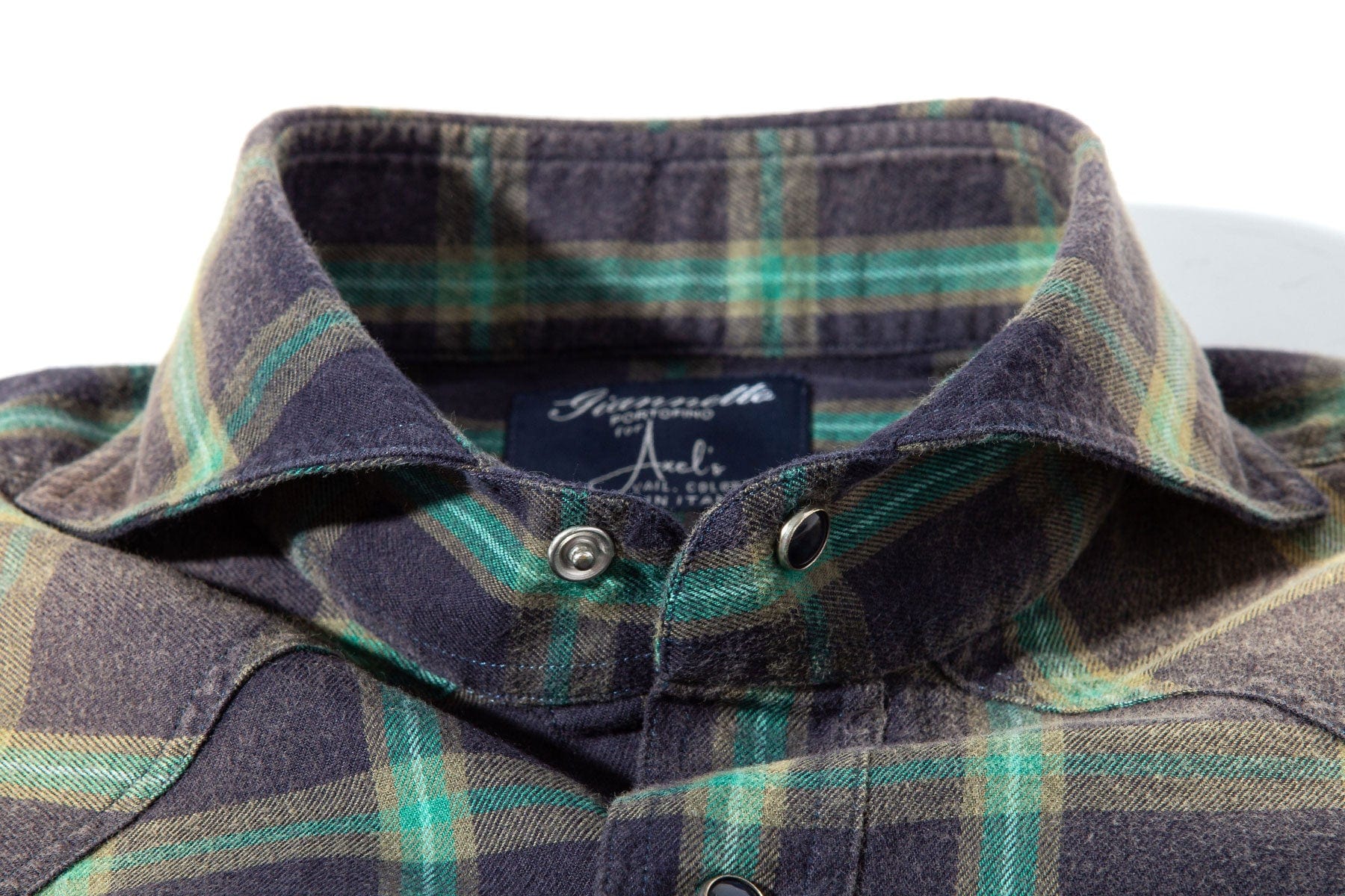 Arakan Brushed Cotton Check In Navy/Green - AXEL'S