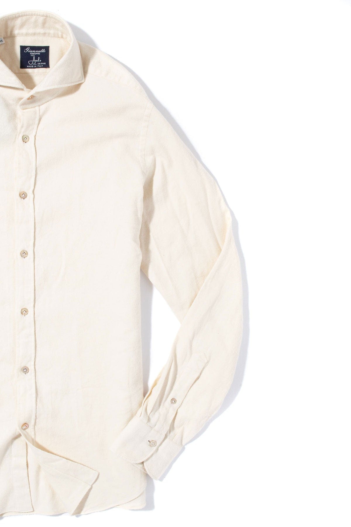 Brawley Cotton Flannel in White - AXEL'S