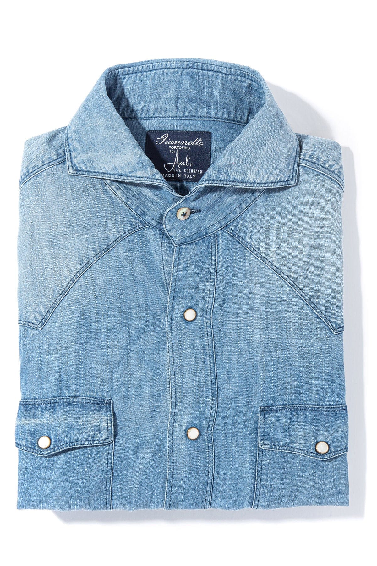 Calico Western Shirt in Denim - AXEL'S