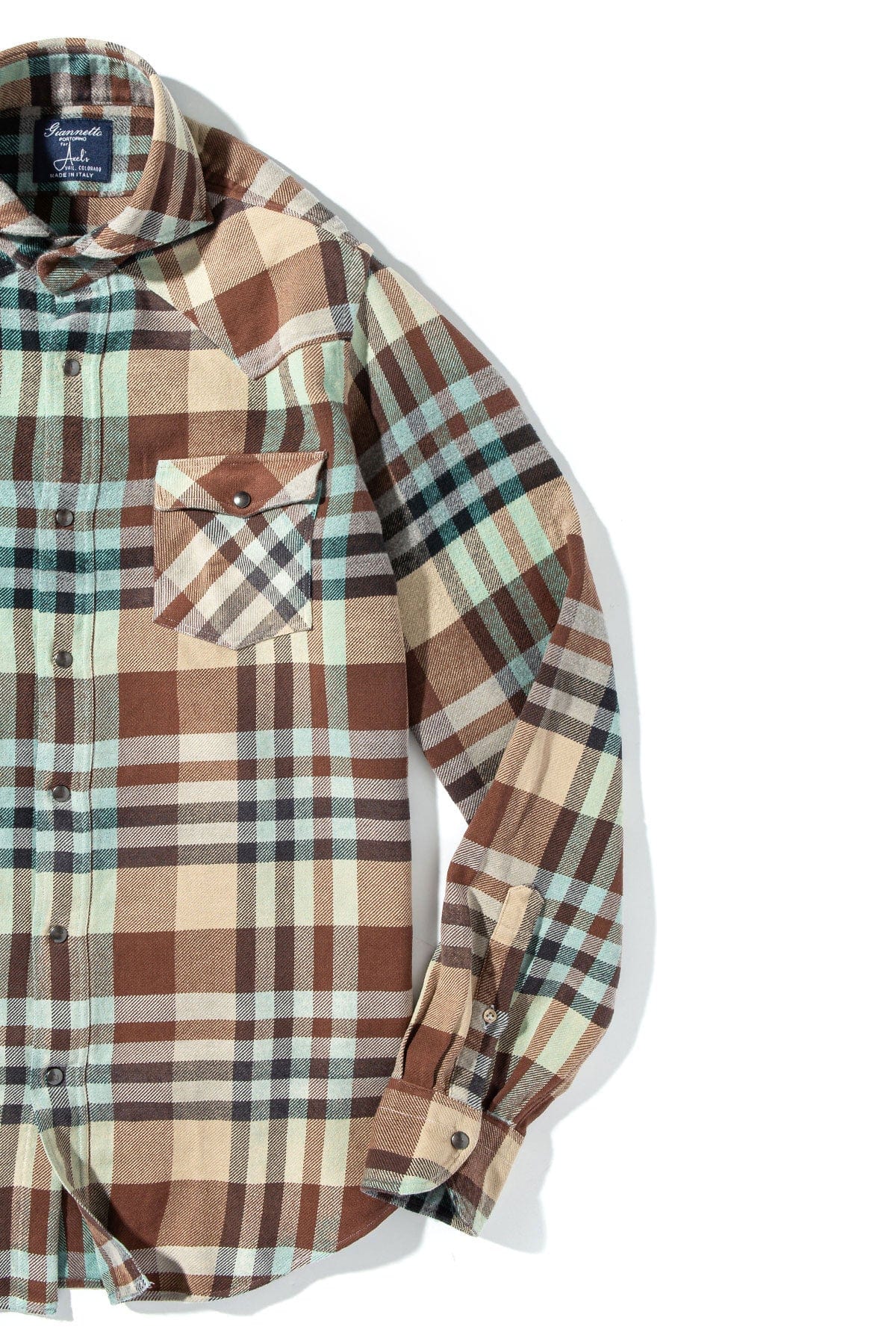 Drakensberg Brushed Cotton Check In Brown/ Turqouise - AXEL'S