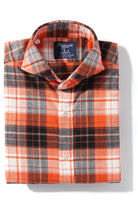 Koryak Brushed Cotton Check in Orange Navy - AXEL'S