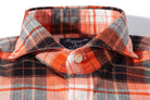 Koryak Brushed Cotton Check in Orange Navy - AXEL'S