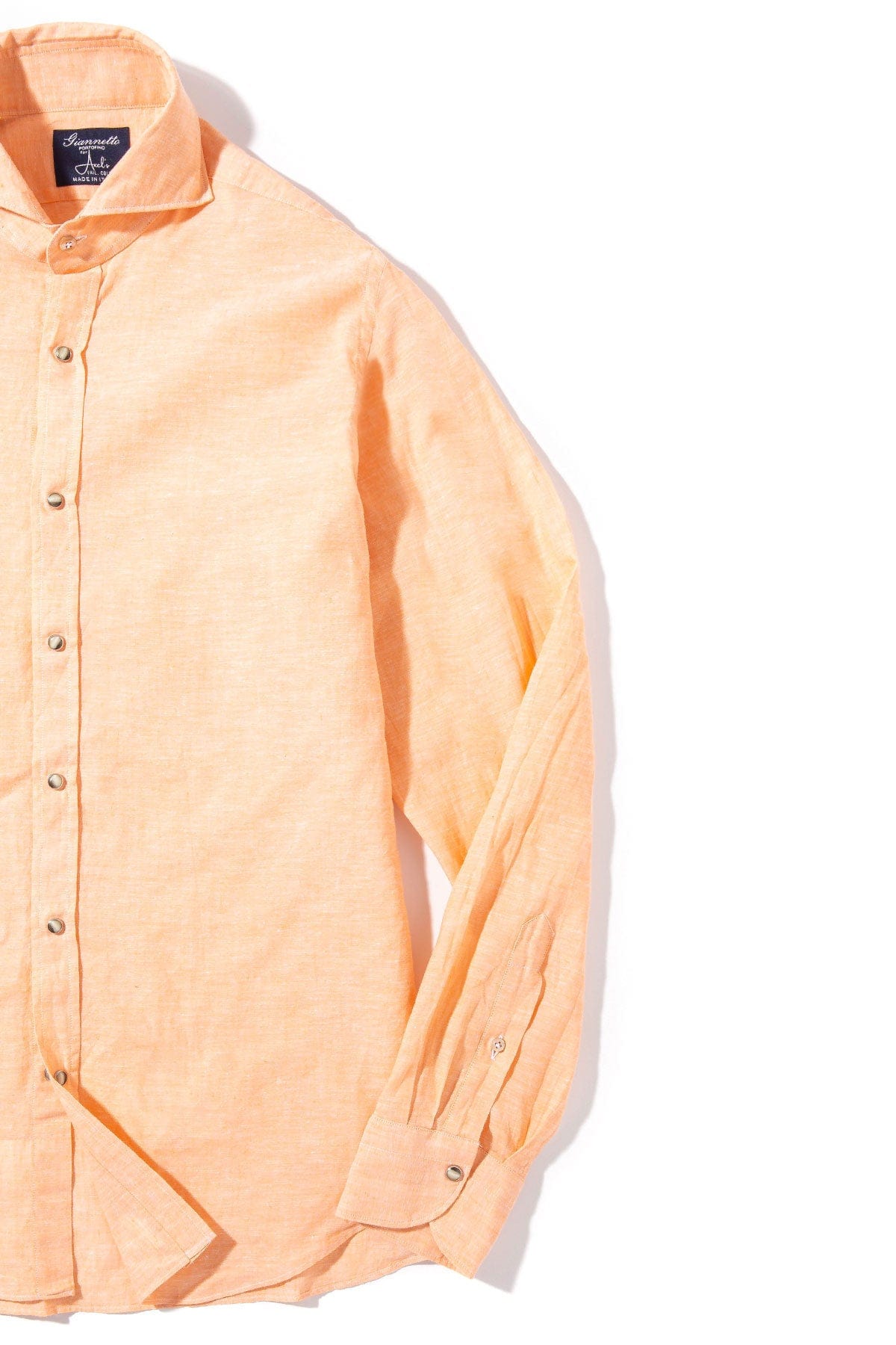 Mach Linen Cotton Shirt in Orange - AXEL'S
