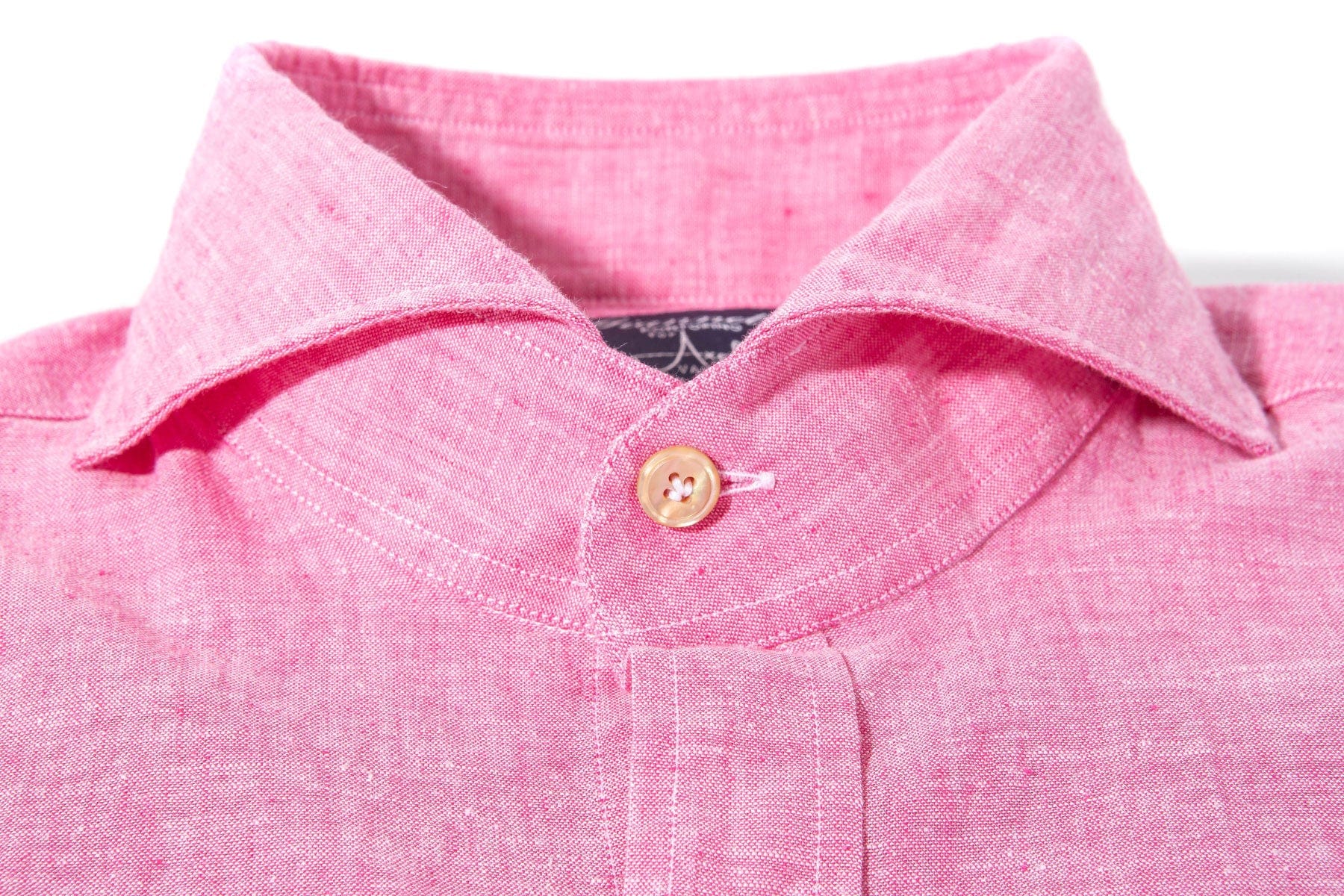 Mach Linen Cotton Snap Shirt in Pink - AXEL'S
