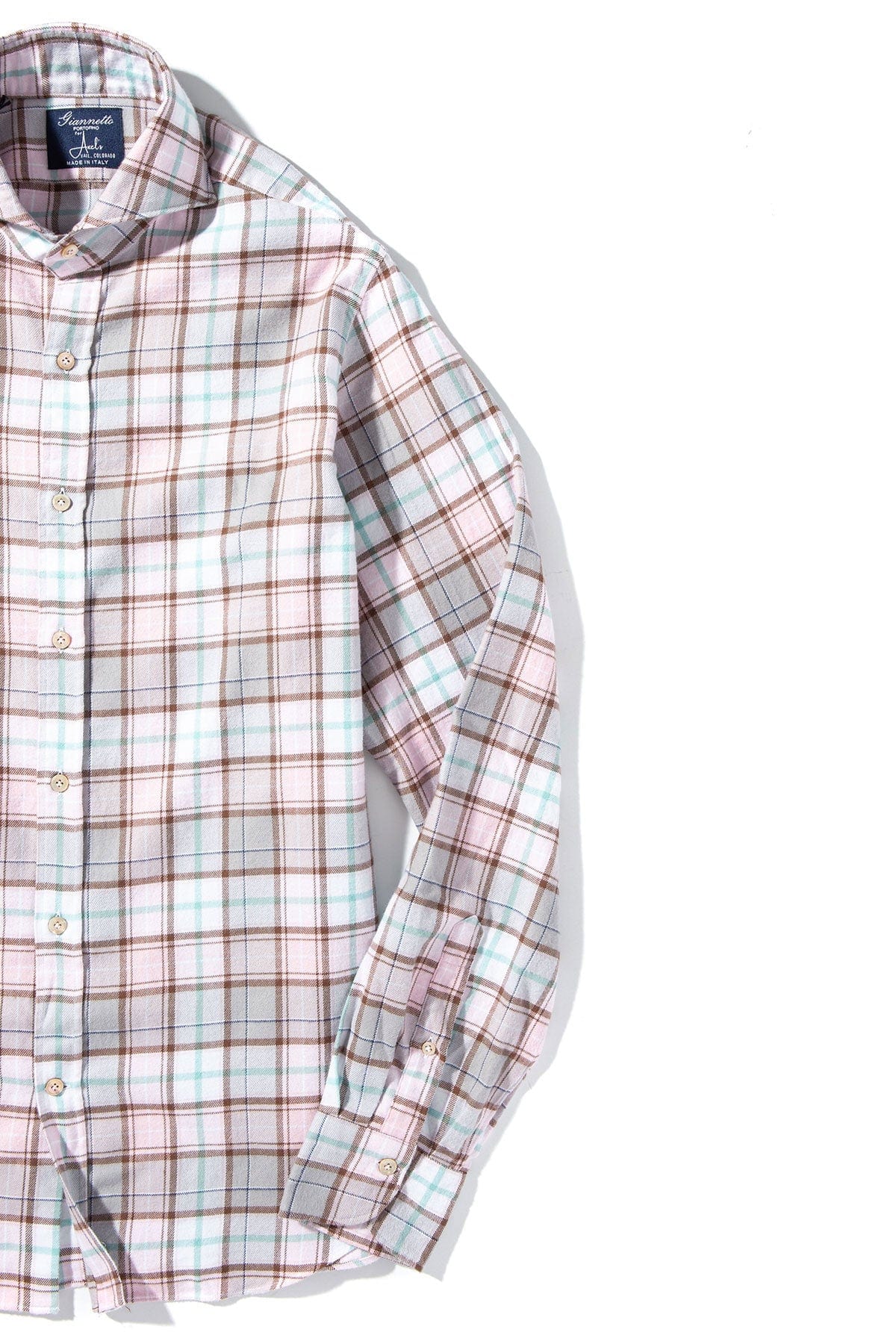 Ogo Brushed Cotton Check In Pink/ Grey - AXEL'S