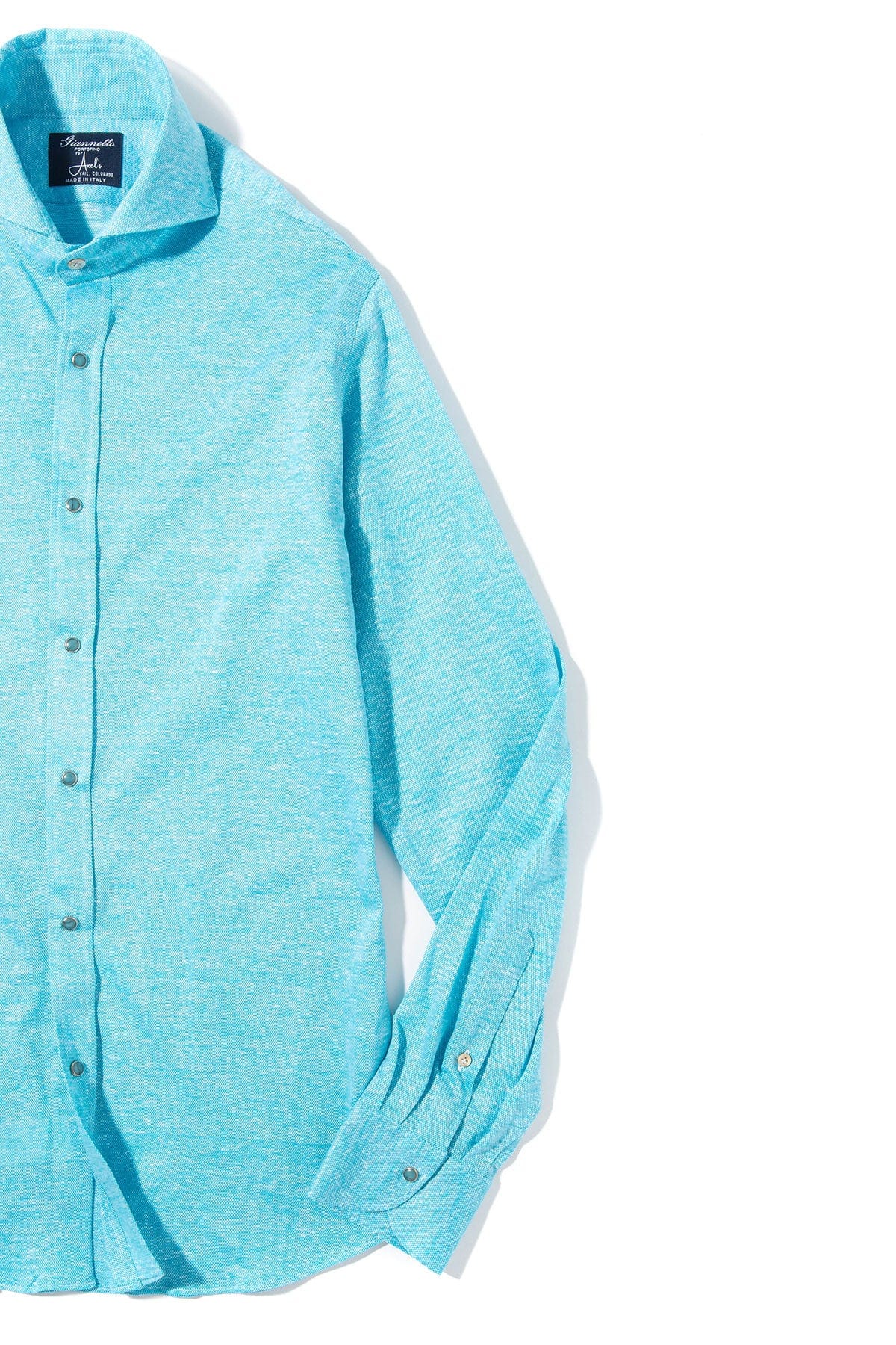 Schwinn Cotton Linen Shirt in Turquoise - AXEL'S