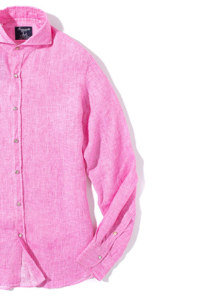 Sorgue Linen Shirt In Fuchsia - AXEL'S