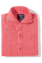 Sorgue Linen Shirt In Red - AXEL'S