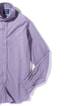 Stanovoy Solid Brushed Cotton Shirt In Purple - AXEL'S