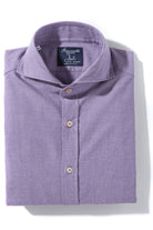 Stanovoy Solid Brushed Cotton Shirt In Purple - AXEL'S