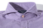 Stanovoy Solid Brushed Cotton Shirt In Purple - AXEL'S