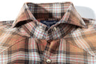 Vindhya Brushed Cotton Western Shirt In Brown and Blue - AXEL'S